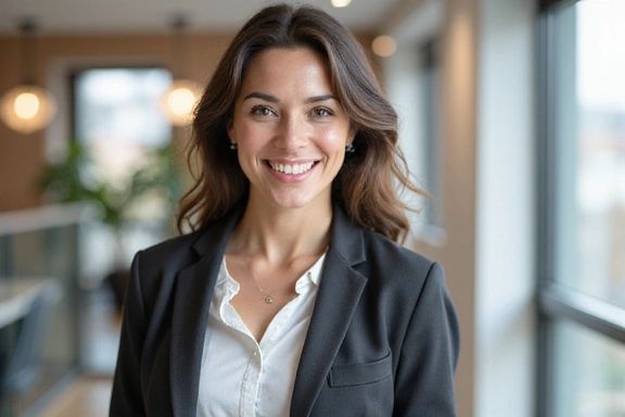 Professionelles Porträt der Ernährungsberaterin [Name] mit freundlichem Lächeln und leicht unscharfem Hintergrund.